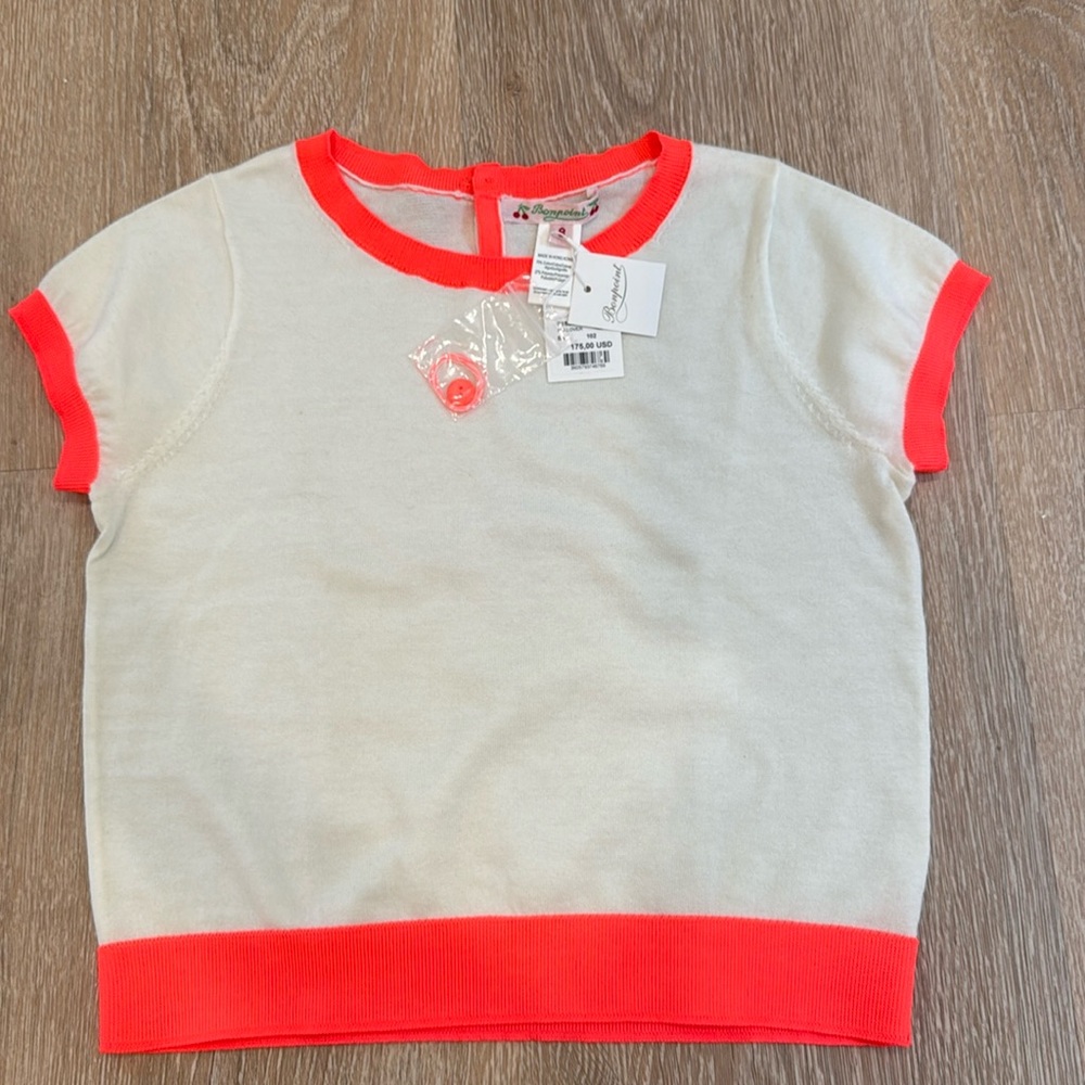 Bonpoint Short Sleeve Cotton Sweater, NWT. 8